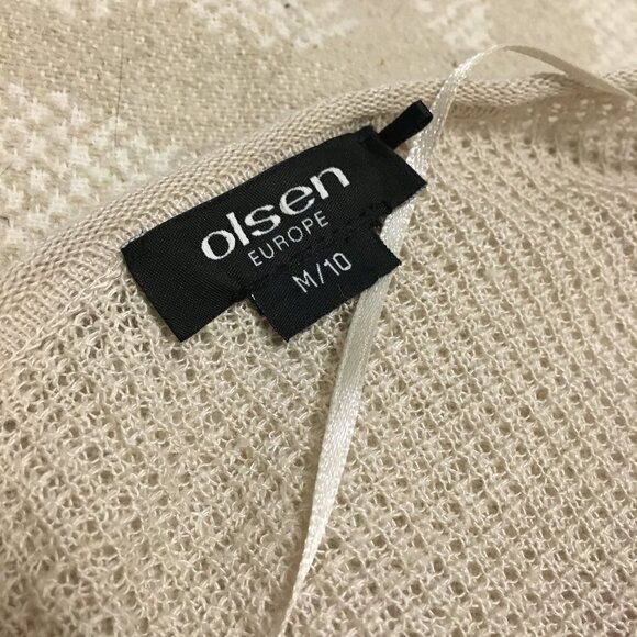 Olsen Europe Tan Linen Knit Open Cardigan - Picture 10 of 11